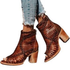 Freebird BELA Rustic Leather Heeled Booties
